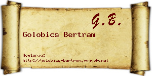 Golobics Bertram névjegykártya